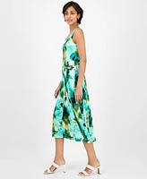 Sandra Darren Women's Seamed Scoop-Neck Midi Dress