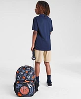 Nautica Big Boys Uniform Quick Dry Performance Stretch Polo Uniform Lowell Stretch Moisture Wicking Jogger Shorts Inmocean All Star Sports Backpack Lunch Bag Headphone Set