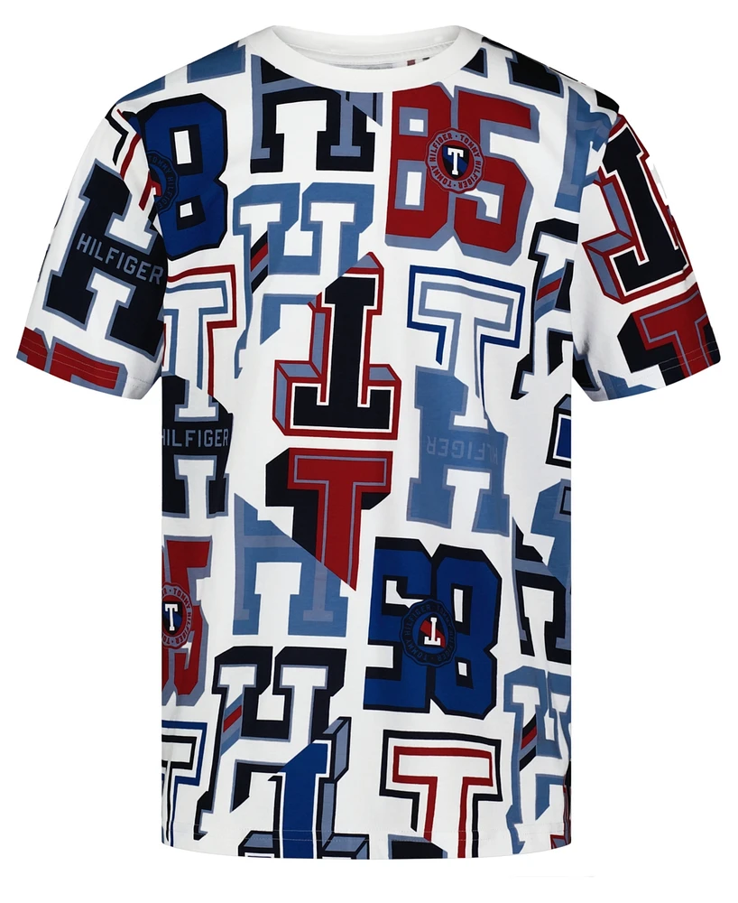 Tommy Hilfiger Big Boys Varsity Letters Print Short Sleeve T-Shirt
