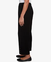 Alfred Dunner Women's Santa Barbara Button Cuffed All Around Elastic Ankle Pants