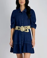 Sam Edelman Women's Boho Macrame Stone Embellished Belt
