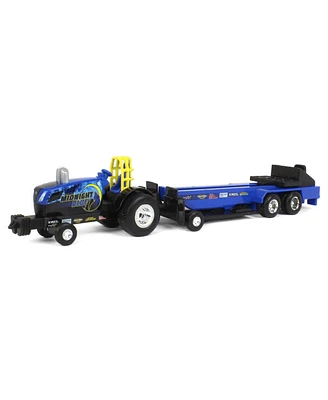 1/64 New Holland "Midnight Blue" Pulling Tractor with Pulling Sled