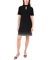 Msk Women's Keyhole Short A-Line Dress