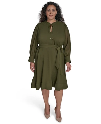 Eliza J Plus Pleated Chiffon Dress