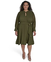 Eliza J Plus Pleated Chiffon Dress