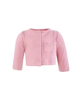 Hudson Baby Girls Cotton Dress and Cardigan Set, Soft Painted Floral