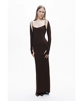Nocturne Women's Maxi Dress with Glove Accessory