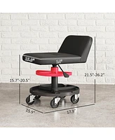 Homcom Rolling Mechanic Stool, 300 Lbs. Capacity Garage Stool,