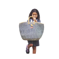 Balance Stripes Handwoven Beach Straw Tote Basket
