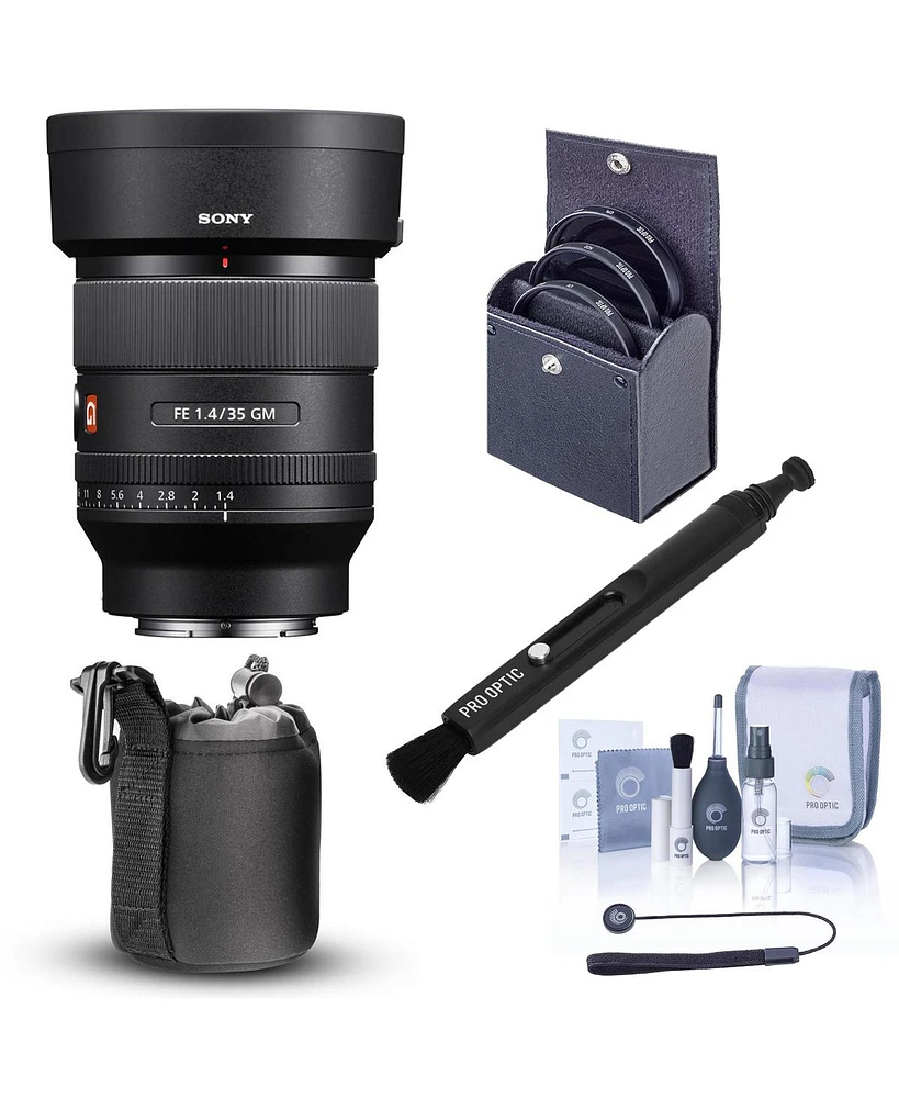 Sony Fe 35mm f/1.4 Gm Lens, Bundle with 67mm Filter Kit, Lens Pouch, Pen Lens Cleaner, Lens Cap Tether and Cleaning Kit
