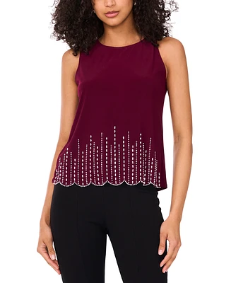 Msk Petite Round-Neck Sleeveless Top