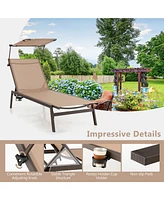 Gymax 6-Position Recliner Lounge Outdoor Adjustable Reclining Chair Poolside