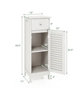Woodern Bathroom Floor Storage Cabinet with Drawer and Shutter Door