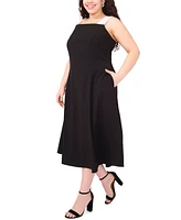 Msk Plus Sleeveless Square-Neck Midi Dress