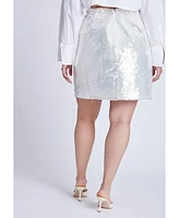 Eloquii Plus Sequin Mini Skirt