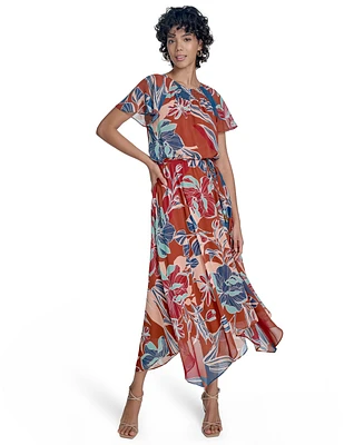 Jessica Howard Petite Short-Sleeve Fit & Flare Dress