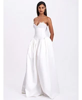 Miss Circle Women's Naila Lace Trim Strapless Drop Waist Wedding Gown