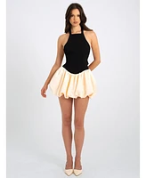 Miss Circle Women's Yaira Backless Drop Waist Mini Bubble Dress