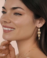 Ettika Oval Dome Baguette Diamond Shape Dangle Earrings