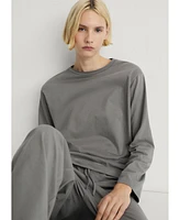Mango Women's 2-Piece Plain Cotton Pajama Set
