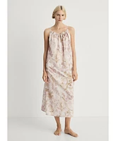 Mango Women's Floral Print Cotton Nightgown