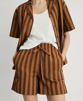 Mango Women's Bicolor Woven Stripe Shorts