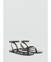 Mango Women's Die-Cut Straps Leather Sandals
