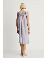 Mango Women's Overdyed Lace Cotton Nightdress