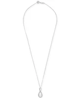 Cultured Freshwater Pearl (6mm) & Diamond (1/10 ct. t.w.) Infinity 18" Pendant Necklace in 10k White Gold