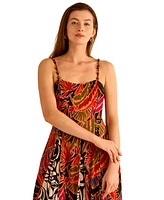 Vince Camuto Women's Printed Inverted-Pleat Maxi Dress