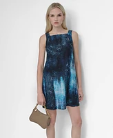 Dkny Women's Printed Square-Neck Sleeveless Dress