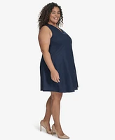 Dkny Plus Linen-Blend Shift Dress