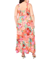 Msk Plus Printed Challis Sleeveless Maxi Dress