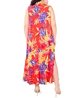 Msk Plus Printed Jersey Sleeveless Maxi Dress
