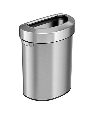 iTouchless Stainless Steel Semi-Round Open Top Trash Can