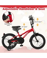 Bicycle for Kids with Adjustable Seat Bell and Reflectors for Visibility