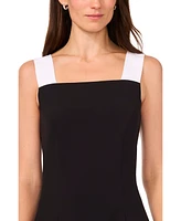 Msk Petites Crepe Colorblocked Sleeveless Midi Dress