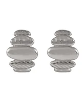 Laundry by Shelli Segal Silver Tone Polished and Textured Drop Earrings