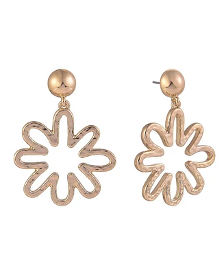 Laundry by Shelli Segal Gold Tone Cutout Flower Drop Earrings