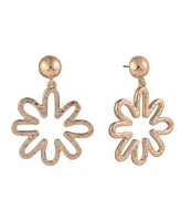 Laundry by Shelli Segal Gold Tone Cutout Flower Drop Earrings