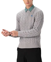 Members Only Men's Crew Neck Cable Knit Sweater