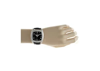 Peugeot Women's Black Boyfriend Watch 40mm Crystal Bezel Leather Strap