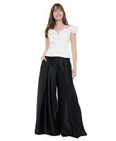 Muse Women's Scuba Crepe Ruffled-Neckline Top