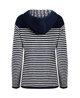 Weird Fish Women's Bianca Full Zip Stripe Macaroni Hoodie