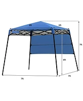 Gymax 7x7 Ft Slant Leg Pop-up Canopy Tent Shelter Adjustable Portable Carry Bag