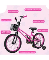 Kids Bike Adjustable Bicycle with Front Basket for Children