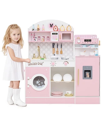 Kids Kitchen Set with Coffee Maker & Accessories Fun Pretend Play Toy for Children