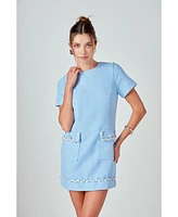 endless rose Women's Chain Embellished Mini Dress