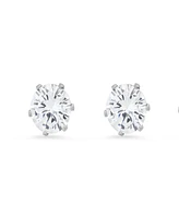 Steeltime Unisex Stainless Steel Oxidized Simulated Diamonds Stud Earrings