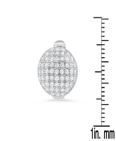 Steeltime Women's Sterling Silver and Simulated Diamonds Dot Huggie Earrings